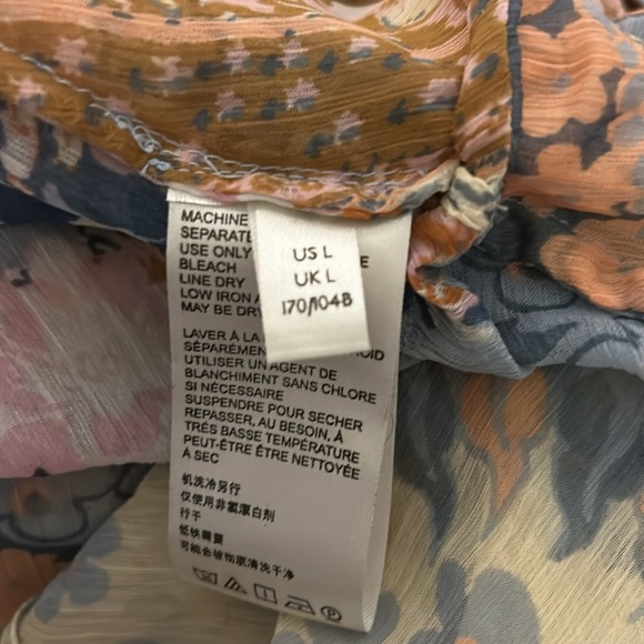 Free People Magic Hour Wrap Top Ruffled Pieced Design Wrap Around NWOT Side Tie - Picture 7 of 8